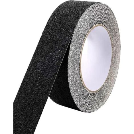 Cinta antideslizante de PVC multiusos - Impermeable - Recortable - Tira antideslizante para escaleras, 2 cm x 10 m - Negra (1/5)