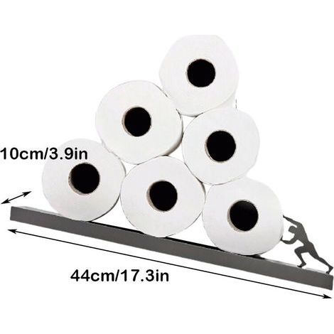 Schwebender Toilettenpapierhalter aus Metall – Neigbare Wandmontage 44x10x10 cm – Moderne Aufbewahrung für Rollen und Handtücher (1/3)