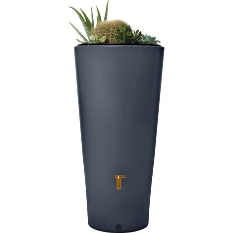 4rain VASO 2in1 serbatoio per pioggia 220 litri grigio grafite incl. ciotola per piante
