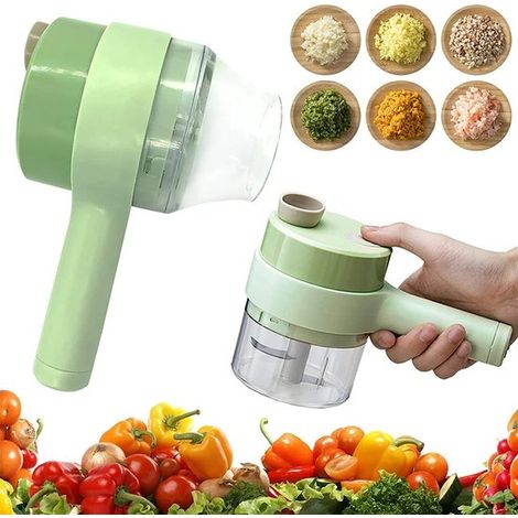 Multifuncional，Cortador de verduras，4 en 1，Utensilio de cocina，Recargable (1/5)