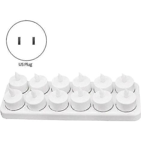 Bougies électriques LED rechargeables, bougies chauffe-plat sans flamme à effet scintillant, décorations de Noël, fêtes, etc. (1/5)