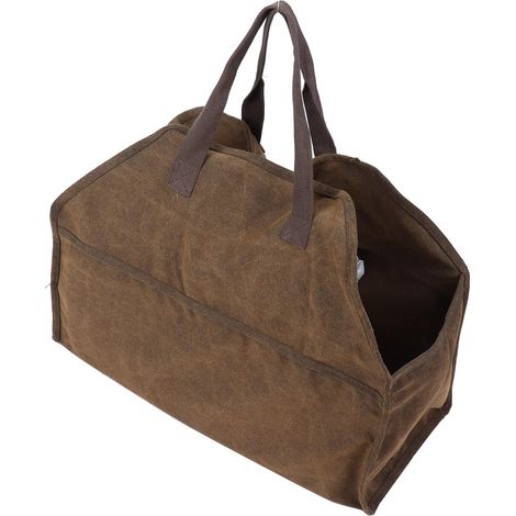 Carrier de Bois de Chauffage, Sac de Bois de Chauffage en Toile Lourde avec Poignée Porte-bûche de Cheminée Accessoires de Rangement de Poêle en pour Intérieur Camping (1/5)