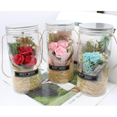 Botella luminosa con rosas perfumadas – versión luz nocturna – edición francesa – diseño floral artesanal – 18 cm (1/5)