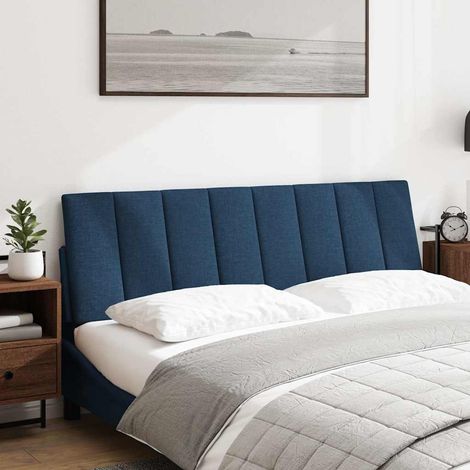 Coussin de tête de lit Hanko bleu 160 cm tissu (1/5)