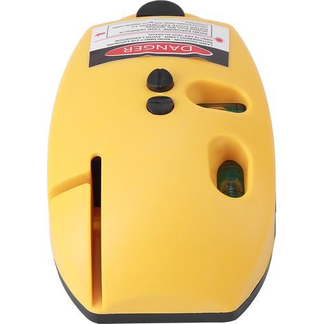 Infrared spirit level with 2 vertical and horizontal lines, right angle measuring tool, yellow (1/5)