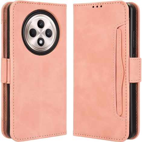 Funda tipo libro para Oppo Reno 12FS / 12F, con ranura para tarjeta, color rosa. (1/5)