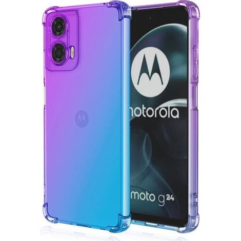 Funda protectora anticaídas con degradado para Motorola Moto G24 / G24 Power / G04, color morado/azul. (1/5)