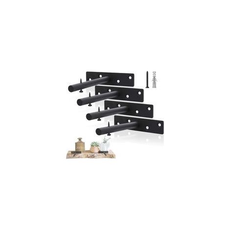 Unsichtbare schwarze Metall-Befestigungshalterung – Abmessungen 15 x 12,5 cm – Tragkraft bis zu 50 kg – 4er-Set für Plattenstärken von 2,5 bis 4 cm (1/5)