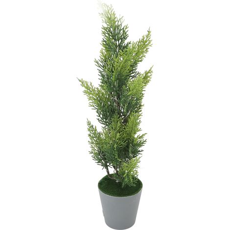Petit cyprès artificiel éclairé LED alimenté USB 5V, centre de table lumineux pour intérieur et bar, déco 50 cm plastique, interrupteur bouton, 1 pièce (1/5)