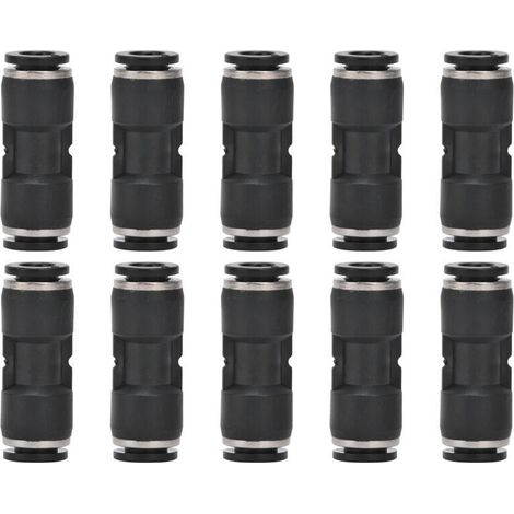 10 Pièces Raccords Pneumatiques Droits pour Tuyaux 6mm - Accessoires Compresseur à Air (1/5)