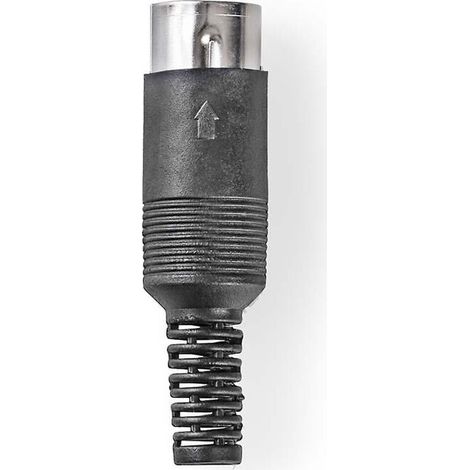 Nedis DIN-Stecker / Gerade / Stecker / Vernickelt / Twist-on / Kabeleingangsdurchmesser: 6.0 mm / PVC / Schwarz / 25 Stück / Plastikbeutel