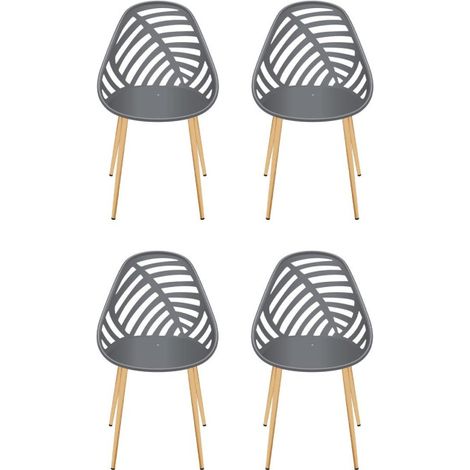 Lot de 4 Chaises de Jardin "Alameda" 83cm Gris (1/3)