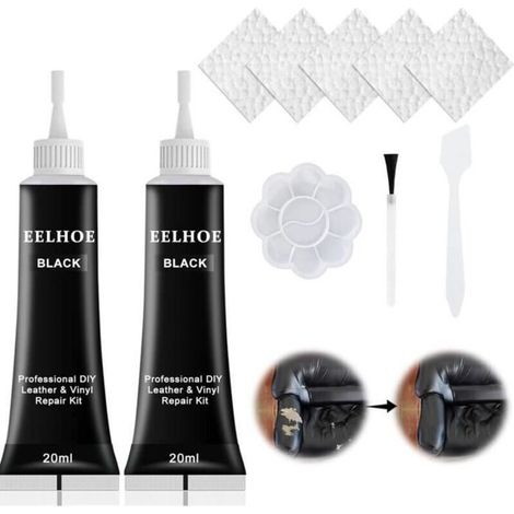 Pâte Réparatrice Cuir,Crème Réparatrice Cuir,2PCS Kit Réparation Cuir,Réparateur Cuir Voiture,Pate Reparatrice Cuir (1/4)