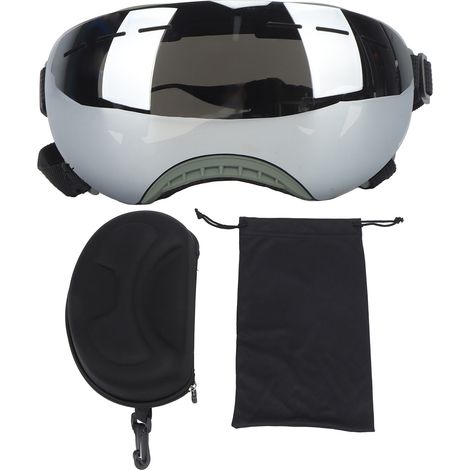 Lunettes de protection UV pour chien, modèle ajustable avec monture verte OD et verres argentés pour chiens de taille moyenne à grande. (1/5)