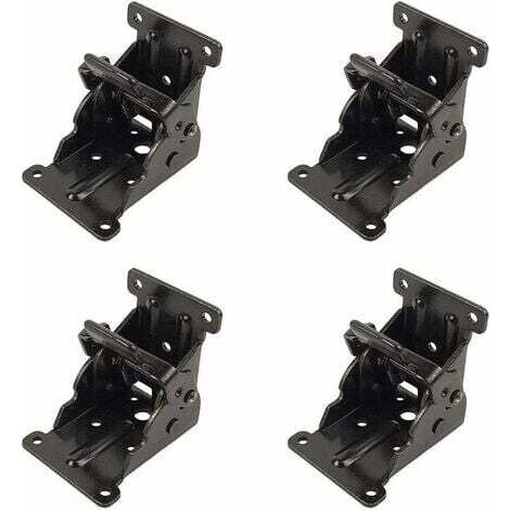 Charnière Pliante Autobloquante, 4 Pcs charnière pliante pour armoire de cuisine, Charnière Pliante Pied 90 Degrés en Tôle d'acier, Verrouillage Extension Table Support d'étagère Pliable dontodent (1/5)