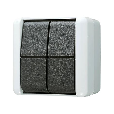 Jung Pulsador doble, 2 normalmente abiertos, IP 44, WG 800 835 W