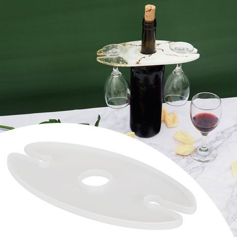 Porte-verre en silicone pour vin, support à vin avec moule miroir et dessous de verre en résine époxy cristal