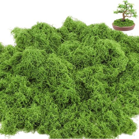 Mousse Artificielle - 200g - Nylon - Décoration Murale et DIY - Intérieur et Extérieur - Vert Clair (1/5)