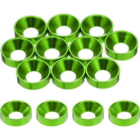 10 Pièces Rondelles à Tête Fraisée, Rondelles de Tasse M8 x 18 mm, Rondelle Fraisée, Rondelle Boulon En Aluminium Pour vis à tête, tige filetée, Accessoires Mécaniques, Vert (1/5)