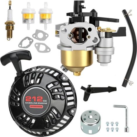 Lanceur À Rappel Et Carburateur Pour Moteur 196cc 212cc 6.5hp GX160 GX200 Compatible Mini Bike Kart Tondeuse (1/4)