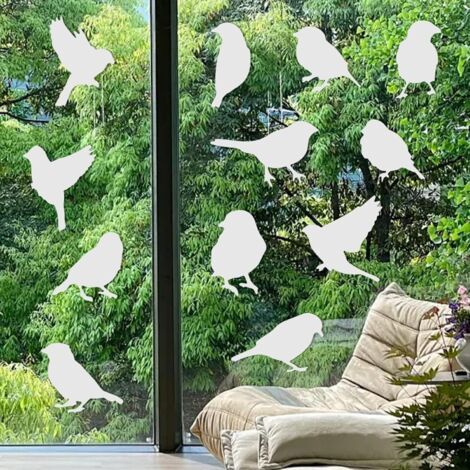 BUNTHAUS 12 Pcs Autocollants Anti Collision pour Oiseaux,Autocollants Fenêtre Anti Collision,Faciles à Poser contre les chocs d'oiseaux,Stickers fenetre Pour Fenêtres et Portes Vitres, Decoration prin (1/5)