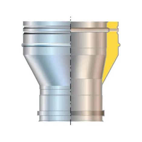 Cordivari - Raccordo Inox Ø150/100 Doppia Parete - Ø80 Femmina Mono Parete