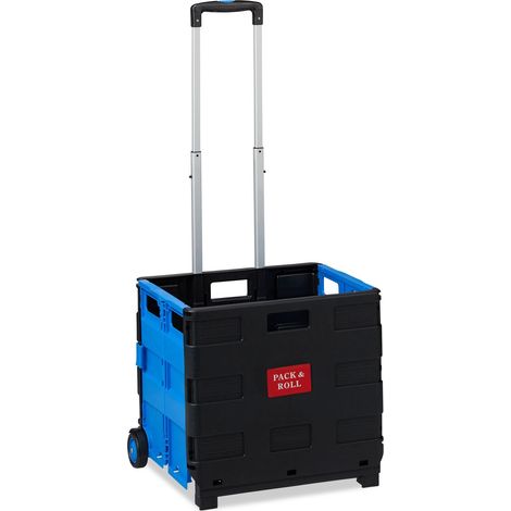 Carro de la compra plegable ergonómico 98 x 45,5 x 37 cm permite transportar fácilmente de plástico negro 130007113 (1/5)