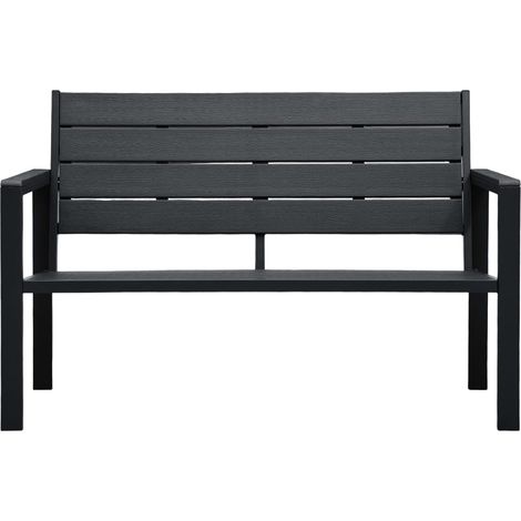 Banc de jardin,Banquette de jardin,Chaise 120 cm PEHD Noir Aspect de bois CFW23209 (1/5)