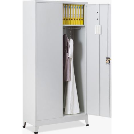 Armadio portadocumenti ufficio 2 ante in metallo 90x40 H180 con serratura Vesuvio Light