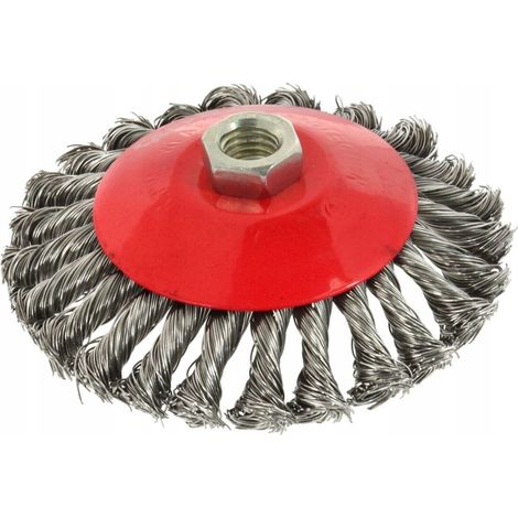 Brosse latérale GEKO en fil métallique torsadé de 125 mm M14 (1/3)