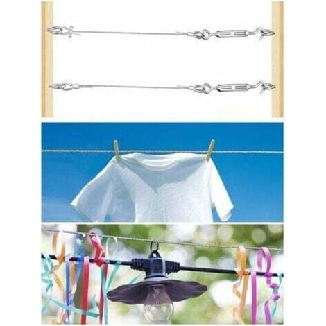 mm Edelstahlseil, 50 m/3 mm Edelstahlseil, beschichtetes Stahlseil mit Kabelklemmen, M3-Hülsen, Edelstahlösen, 3 mm Metallseil für Wäscheleinen, Geländerseil (1/5)