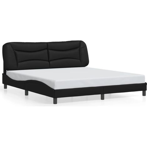 Lit double,Lit adulte,Cadre de lit sans matelas Hvar noir 180x200 cm similicuir CFW7914280 (1/5)