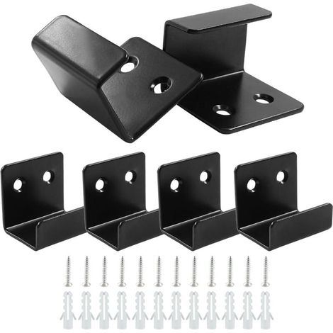 Set mit 6 Edelstahl-Wandhaken, 20 mm Innenbreite, stabile Haken für Keramikfliesen (schwarz)