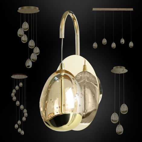 Hexim Light Pendelleuchte LED 4000K Hängeleuchte bis 2m Wandleuchte Deckenleuchte Lampen Egg: Wandleuchte, Gold (1/4)