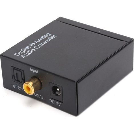 Convertisseur Audio Numerique Vers Analogique - SPDIF Coaxial Et Optique - Sortie RCA Stereo 3 5 Mm - Alimentation USB - 32 44 1 KHz - 1 Unite (1/5)
