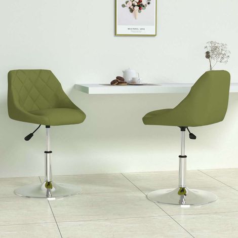 vidaXL Swivel Dining Chairs 2 pcs Light Green Velvet (1/5)