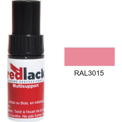 Flacone per ritocchi con pennello 9ml – RAL 3015 – Rosa chiaro – lucido – multisupporto – Redlack