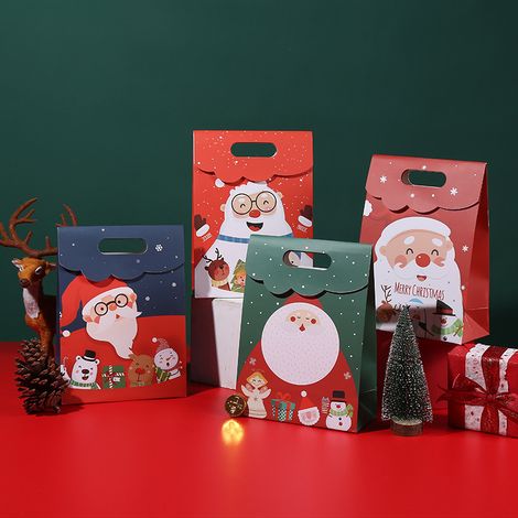 6 kraft paper Christmas gift bags, Christmas bag, paper gift bag, Advent calendar bag, refillable packaging, new annual party favors, candy, chocolate biscuits, will be shipped soon (1/4)