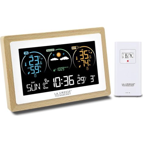 La Crosse Technology Stazione meteorologica colorata contorno legno WS6283 (1/2)