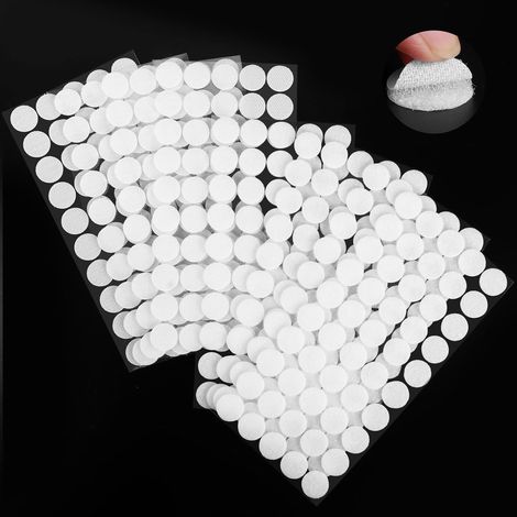 400 Pcs Pastille Scratch Autocollant Double Face Rond 20mm Crochets et Boucles pour DIY, Artisanat (1/4)