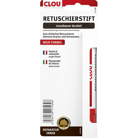 Clou Retuschierstift für Holz nussbaum dunkel - 1 Stück Holzschutzlasur