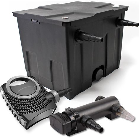 Set filtro estanques 12000l 18W UVC Clarificador NEO8000 70W Bomba jardin