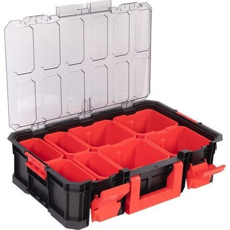 Caja de herramientas modular con organizadores y tapa resistente (1/5)