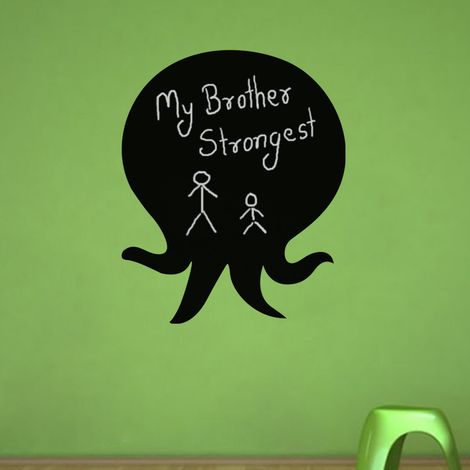 Sticker ardoise tableau noir - stickers muraux adhésif effaçable - SILHOUETTE PIEUVRE - 50x40cm (1/4)