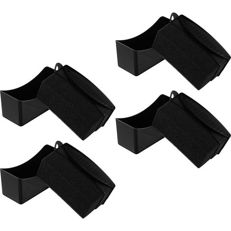 Lot de 4 tampons mousse noire cire auto avec couvercle, non abrasifs, pneus/jantes, brosses incluses. (1/5)