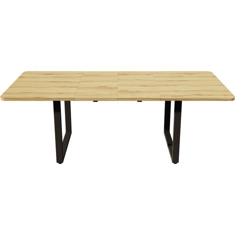 Table à manger 180220 x 80 cm table de cuisine extensible 3 longueurs capacité 6 à 10 personnes forme rectangulaire pieds en métal (1/5)