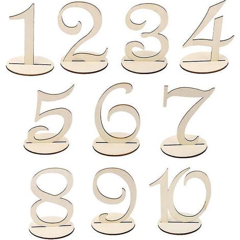 10 numéros de table en bois (1/3)