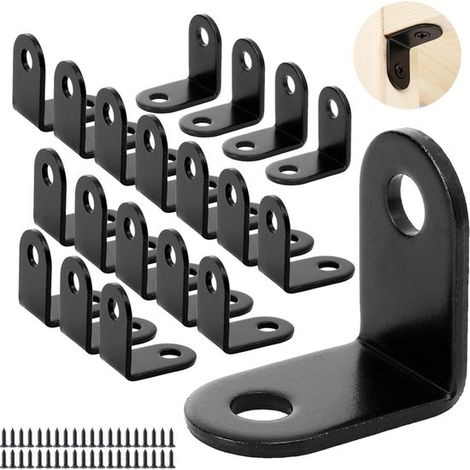 Connettori angolari, 20 pezzi, 20 x 20 x 16 mm, metallo, angolo angolare in acciaio, staffa angolare a L, connettore angolare, connettore ad angolo, angolo di rinforzo, staffa angolare a 90° (1/5)