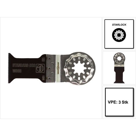 Fein Juego de 3 Hojas de Sierra Standard E-Cut Starlock Acero