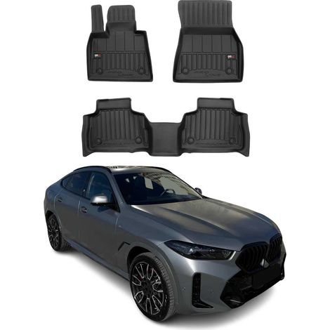 OMAC Tapis de Sol Caoutchouc pour BMW X6 G06 2019-2025 3 pièces Noir Premium (1/5)